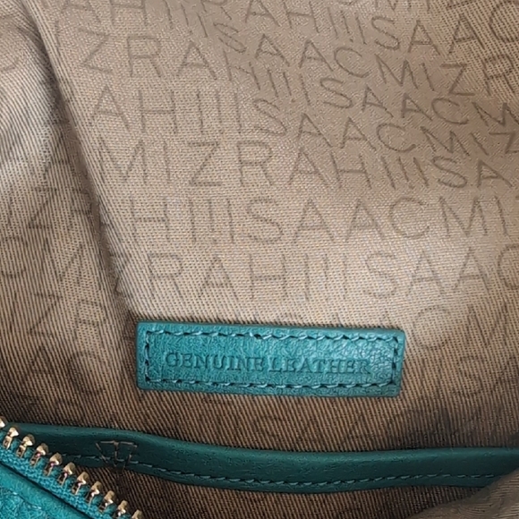 Isaac Mizrahi Turquoise and Tan Shoulder Bag - Picture 7 of 11